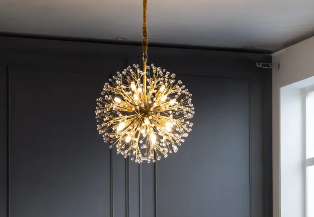 globe chandelier with crystals